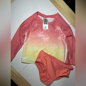 OshKosh B'gosh Pink and Yellow Kids Swim Rashguard